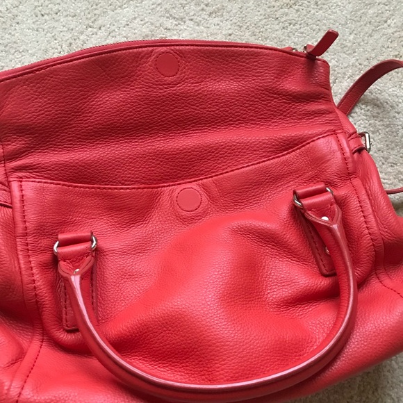 Kate Spade Cherry Red Foldover Pebbled Leather Bag - Picture 7 of 14